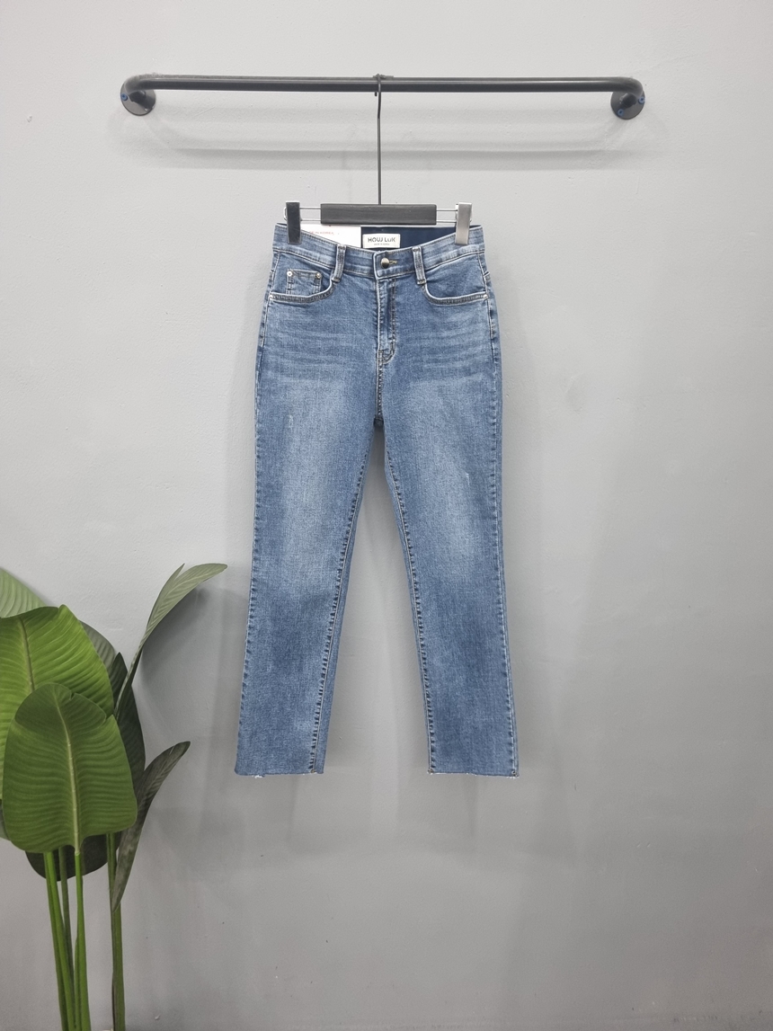 히든밴딩 데님 스판 슬림 일자 여성 청바지 S-XL 상세 이미지 1