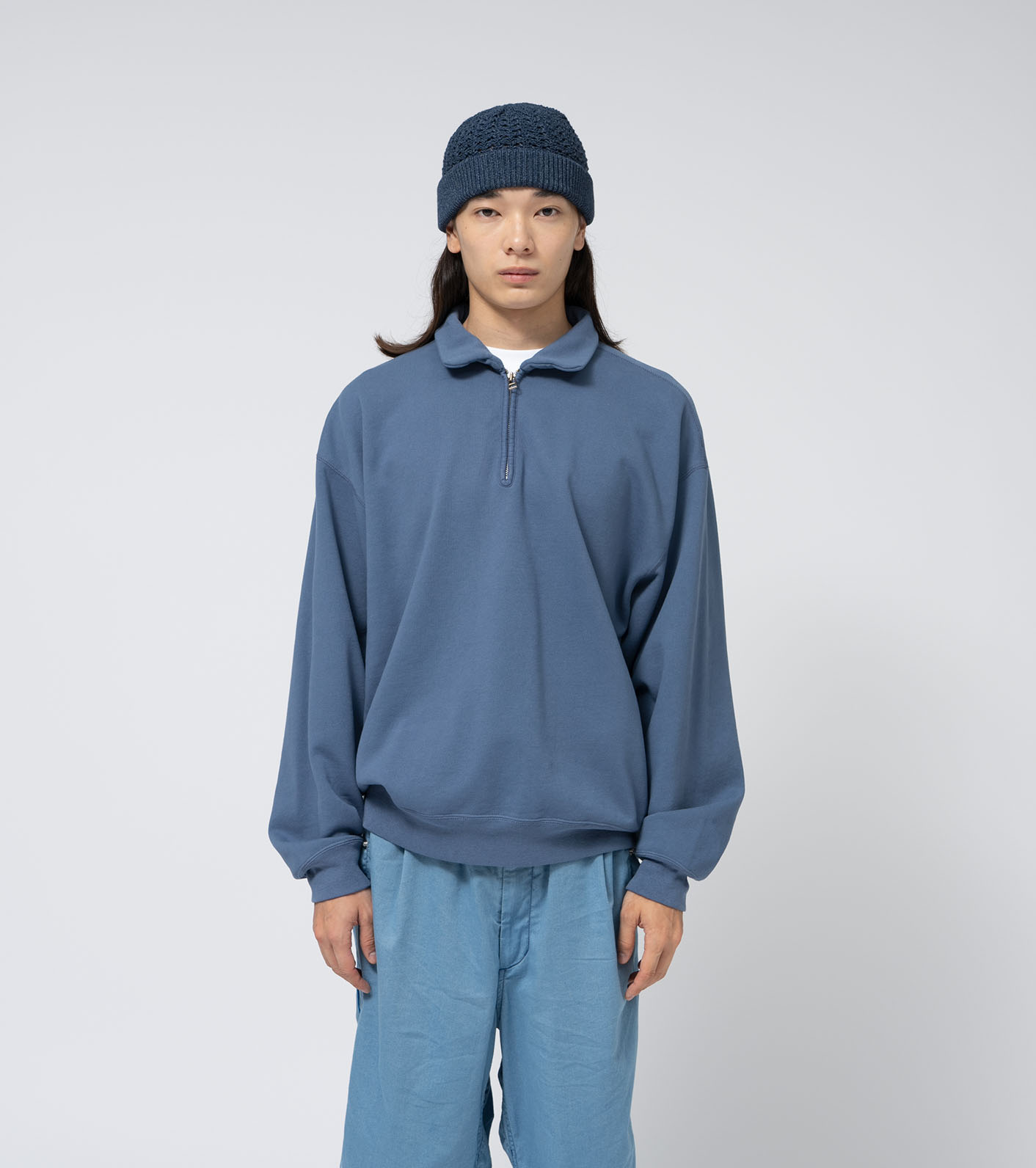 노스페이스퍼플라벨 티셔츠 11oz 하프 집 스웻셔츠 나나미카 25SS N25SH010 남녀공용 반집업 맨투맨 카라티셔츠 - 상세 이미지 5