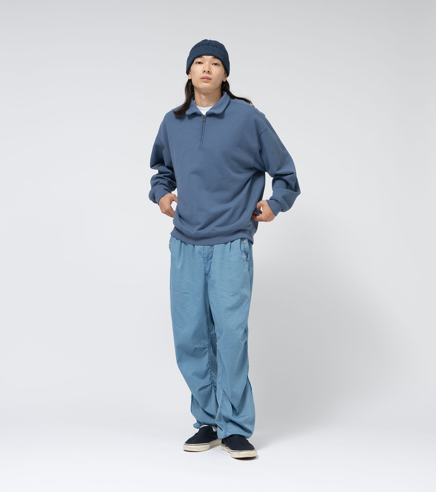 노스페이스퍼플라벨 티셔츠 11oz 하프 집 스웻셔츠 나나미카 25SS N25SH010 남녀공용 반집업 맨투맨 카라티셔츠 - 상세 이미지 4