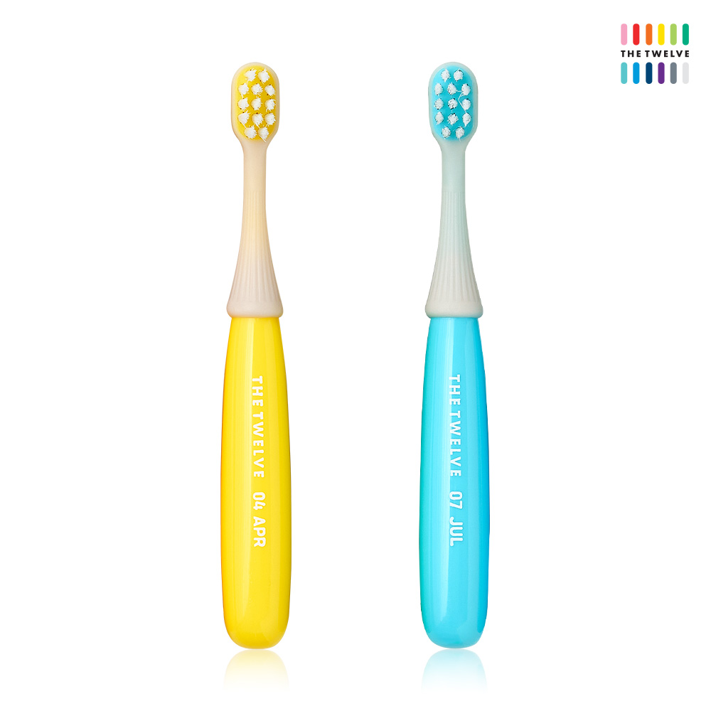 더트웰브 2단계 토들러 아기 유아 칫솔 세트 체험팩 2P 어린이집 유치원 베이비 칫솔