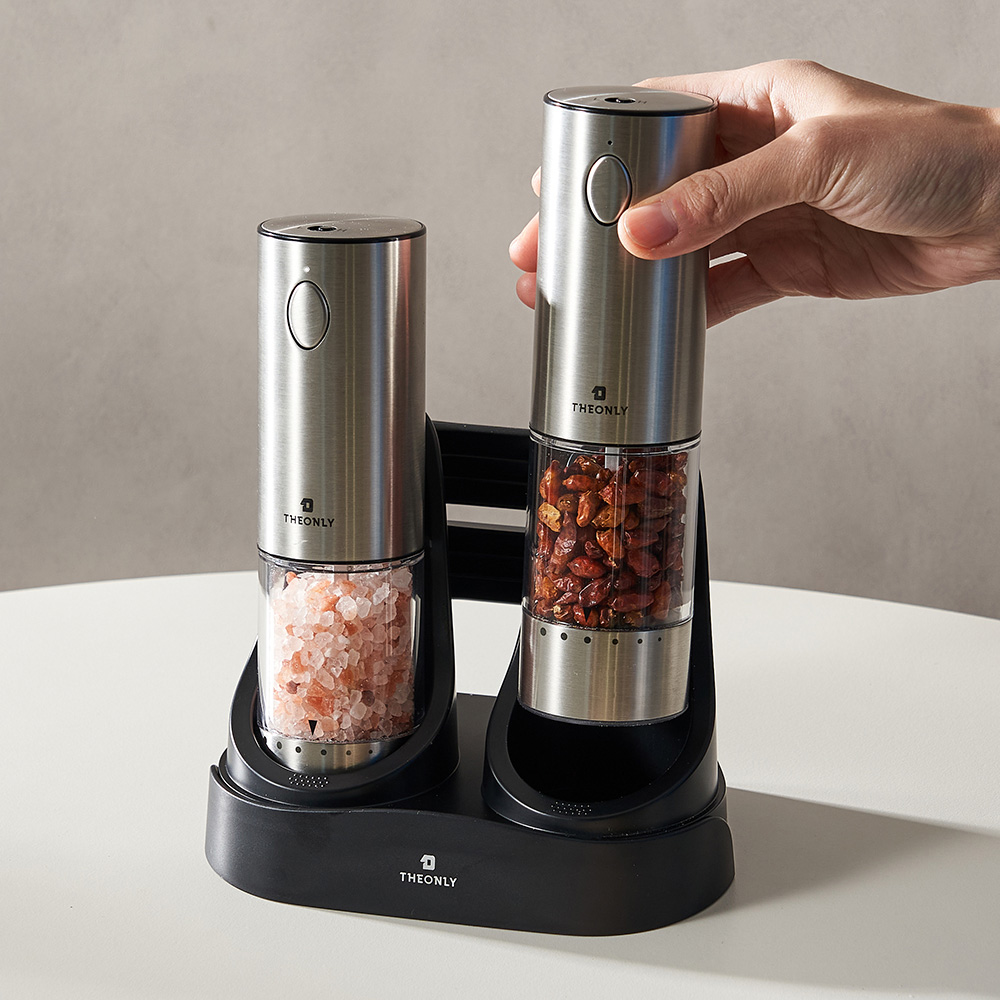 디온리 25년형 자동충전 소금 후추 전동 그라인더 1+1 올인원세트 통후추 NKG424S