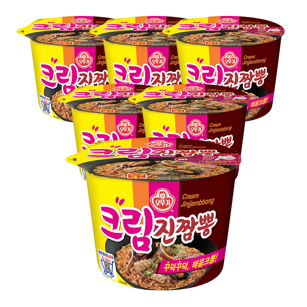오뚜기 크림진짬뽕 큰컵라면 105g, 6개