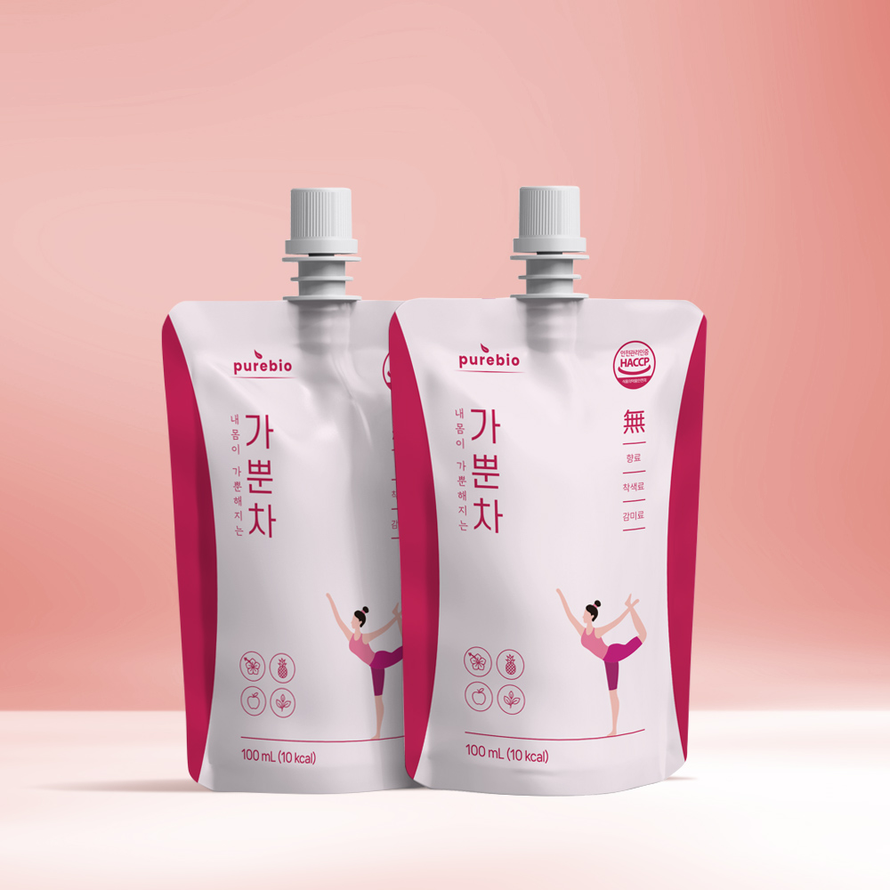 퓨어바이오 가뿐차 간편하게 붓기 좋은 차 카페인없는 히비스커스 노각나무 임산부 음료 100ml x 30팩 한달분 - 상세 이미지 2