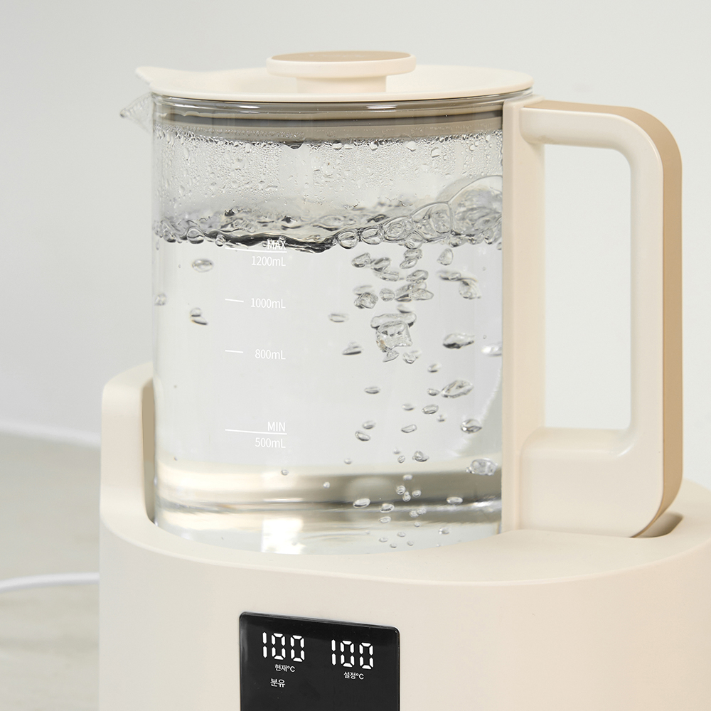 보아르 아가맘마 퓨어 분유포트 통유리 전기 커피포트기 무선 멀티 주전자 보온 안심세척