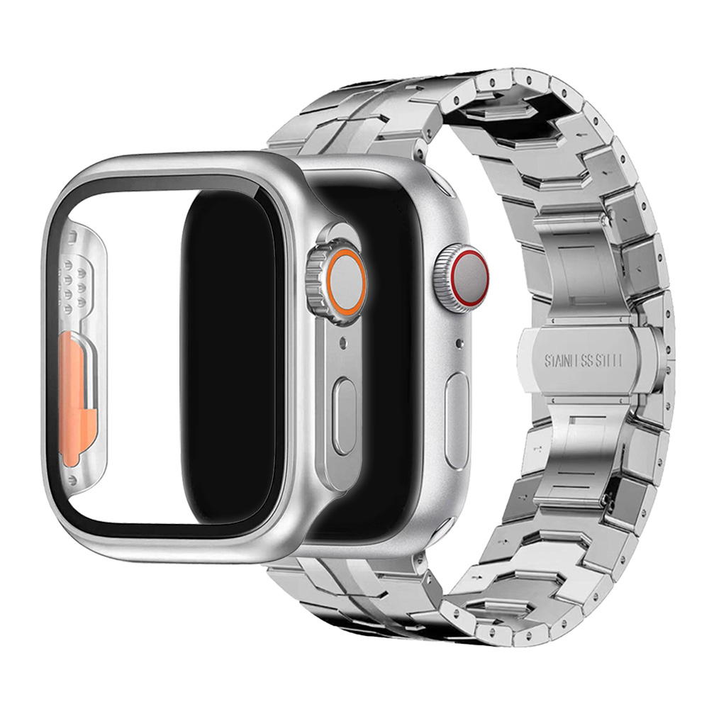 TXLX 애플워치 라인 메탈 스트랩 + 울트라 드레스업 커버 케이스