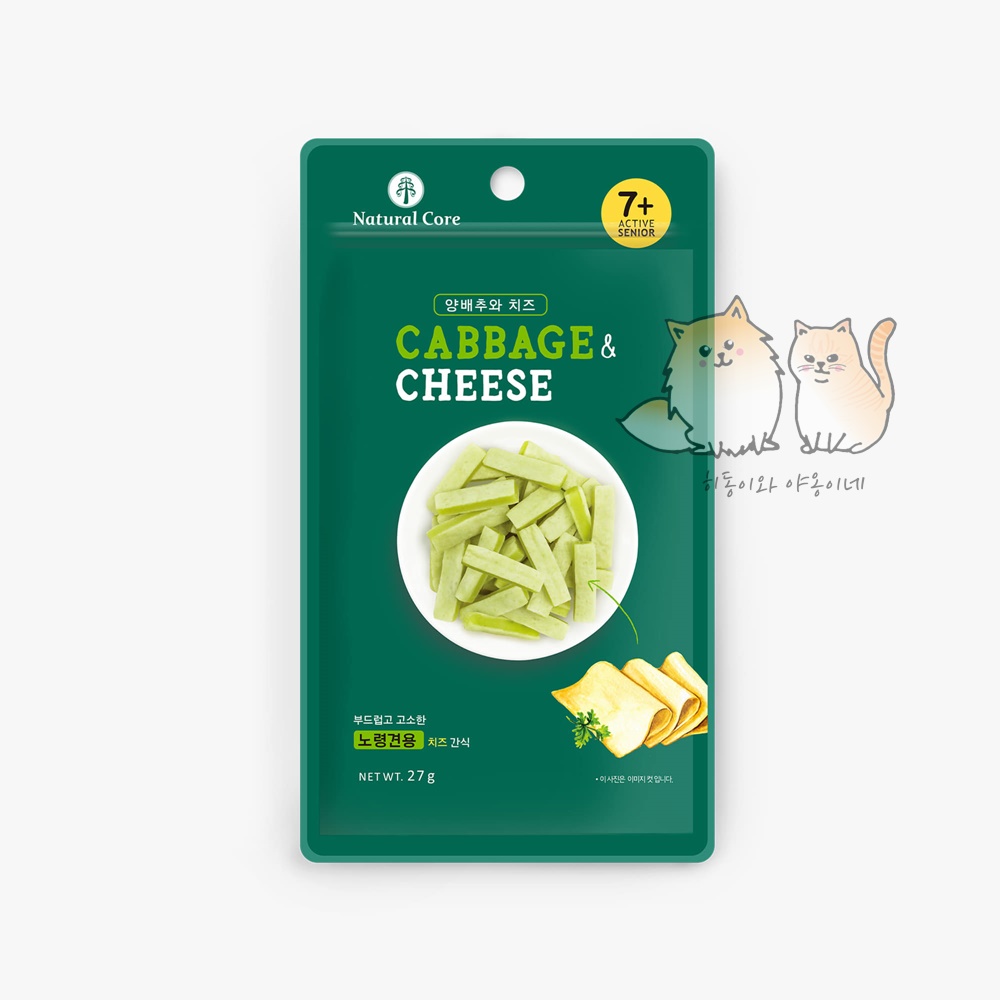 [1+1] 네츄럴코어 강아지 간식 치즈브림 양배추 27g 제품 이미지