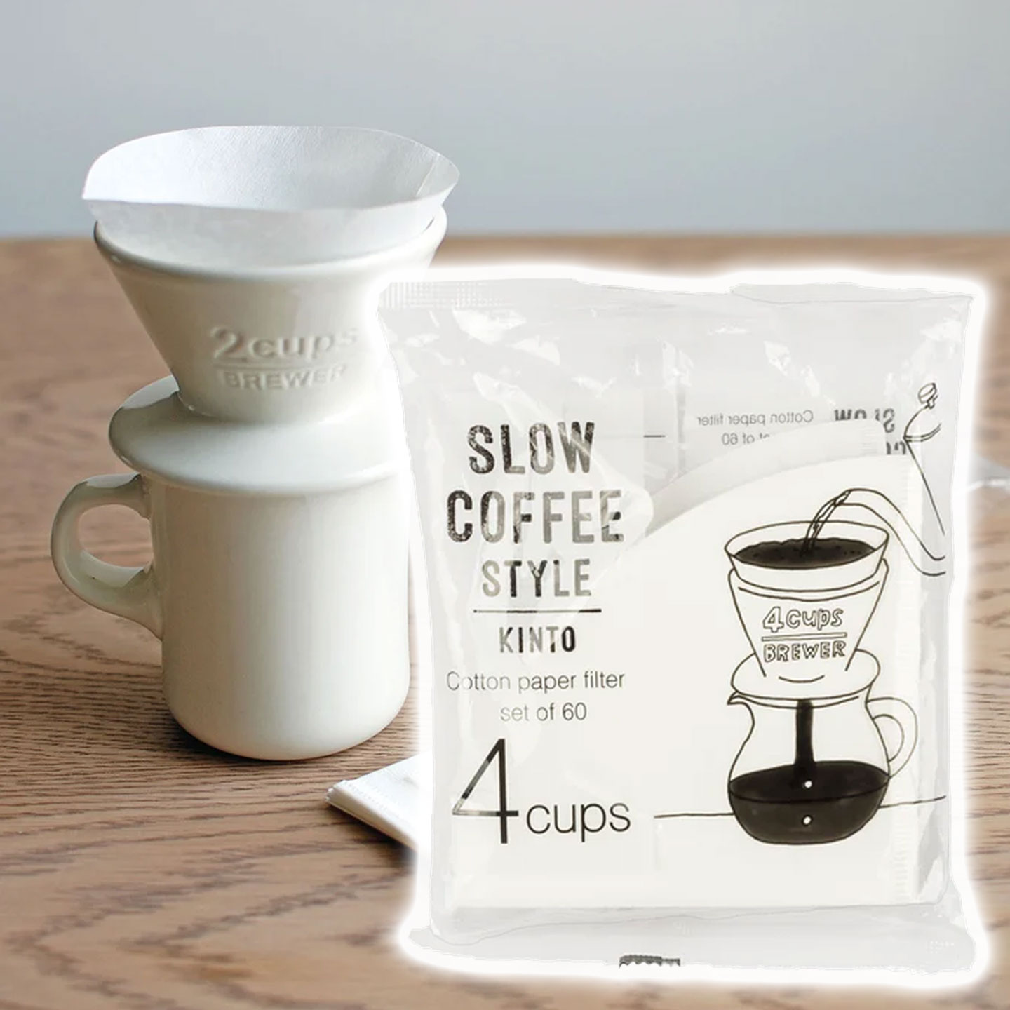 Kinto 킨토 SCS 면종이 필터 4컵 60매, 1개
