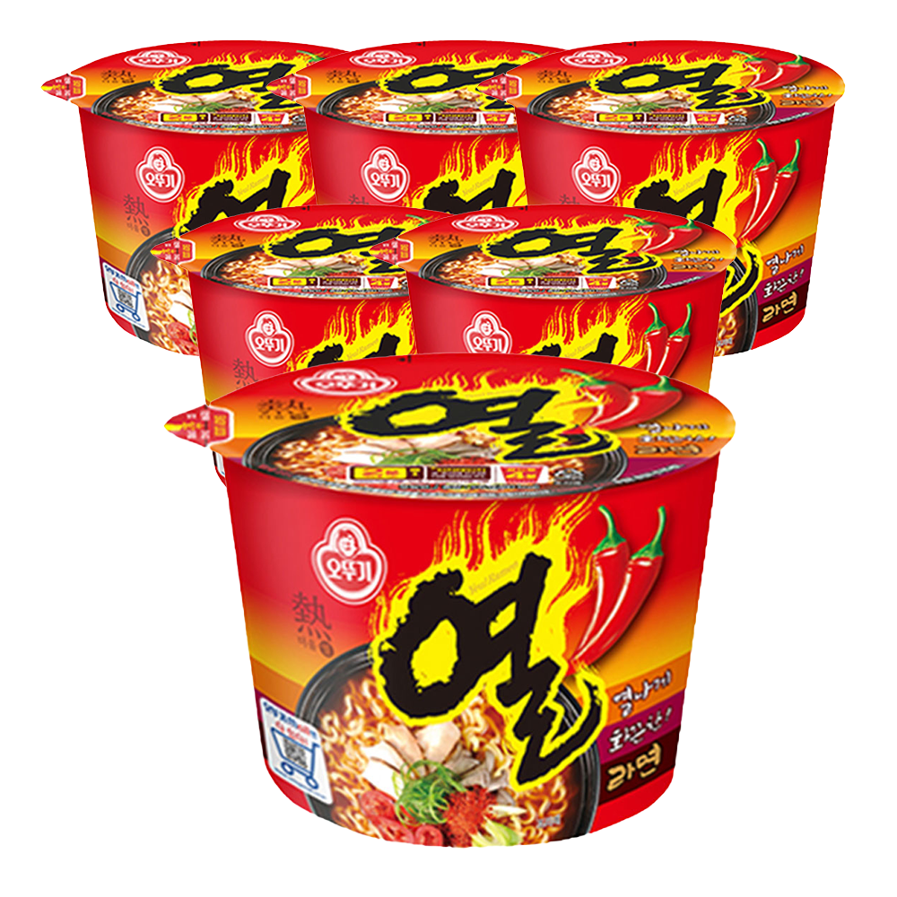 오뚜기 열라면 큰컵라면 105g, 6개