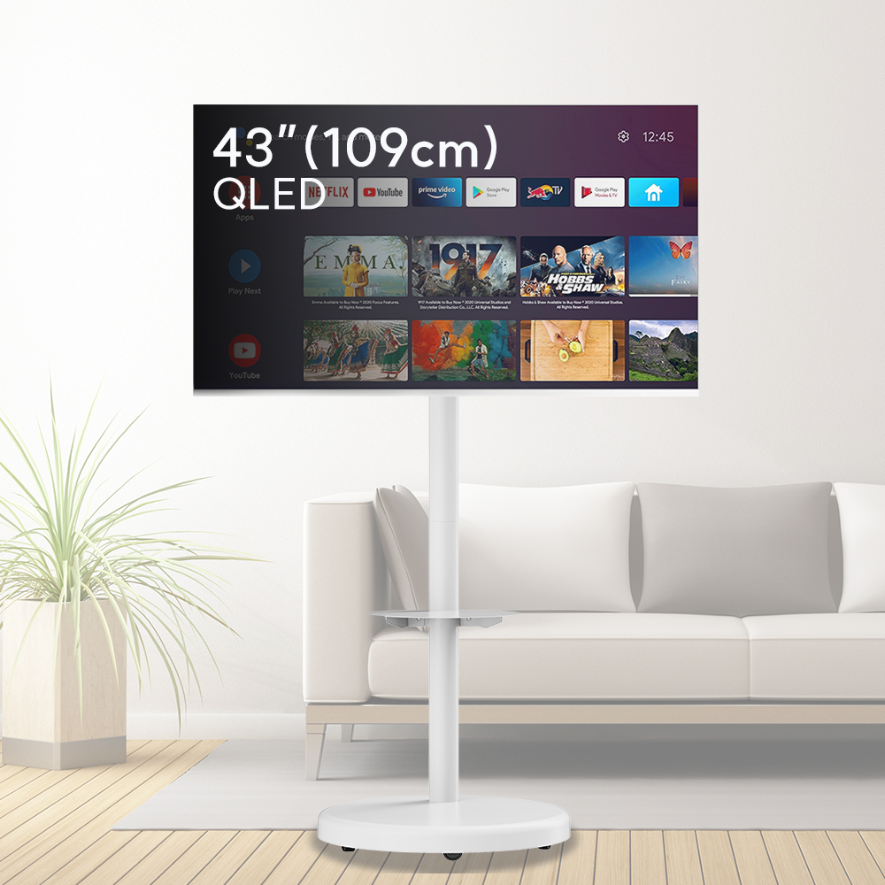 109cm 스마트TV+엔텐바이미 화이트세트 이동식 삼탠바이미 삼텐 엘텐 티비스탠드 스텐드 - 상품 이미지
