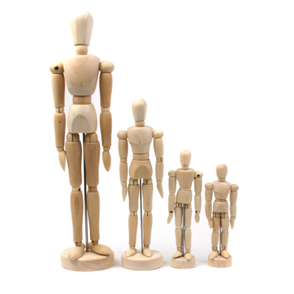 30cm 구체 관절 인형 원목 나무 우드 사람 모형 남자 여자 뎃생 드로잉 크로키용 미술 - 상품 이미지