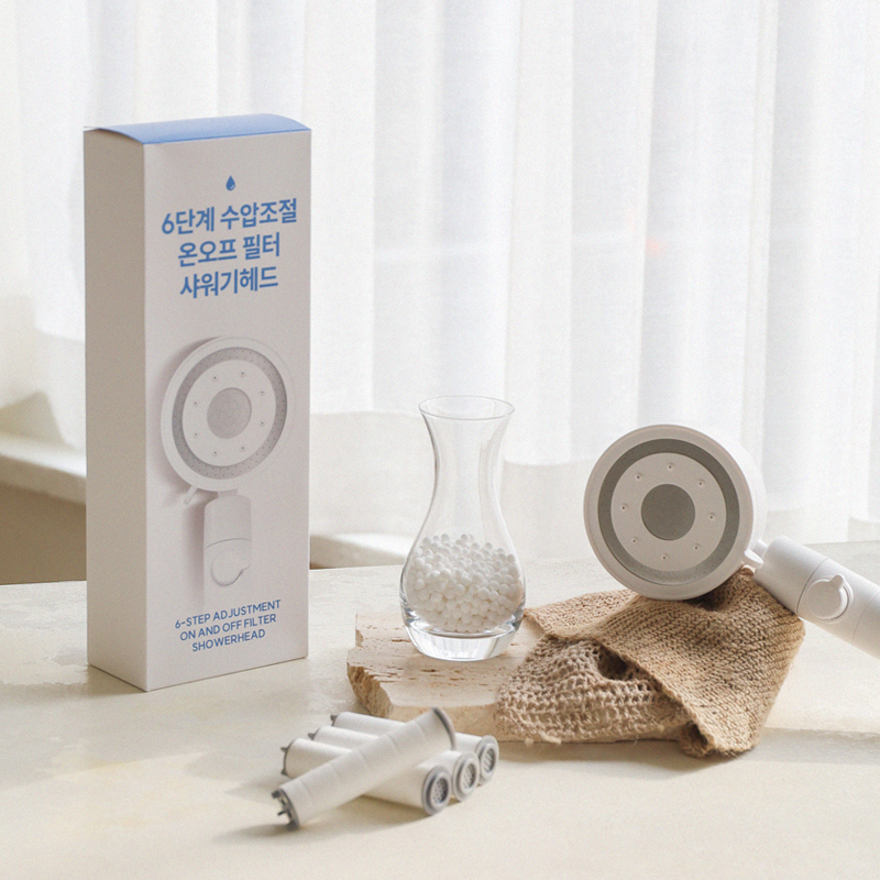 온가족이 쓰는 올인원 6단계 온오프 필터 샤워기+전용리필2개 이미지 7