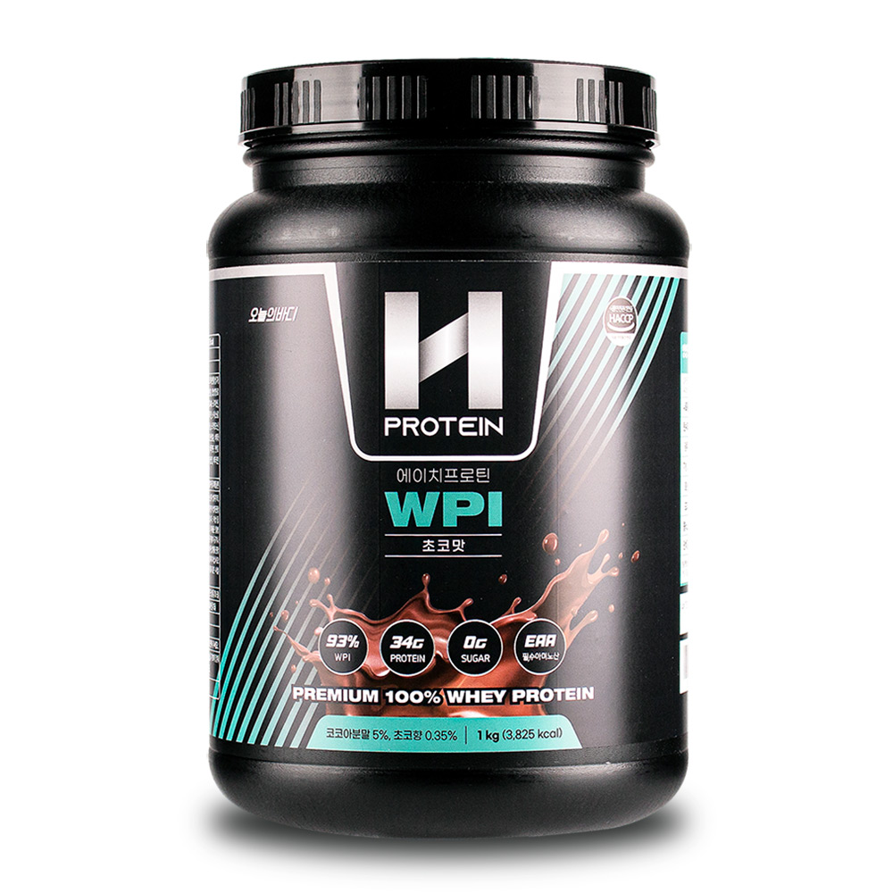 오늘의바디 에이치프로틴 프리미엄 단백질 쉐이크 WPI 초코맛, 1kg, 1개
