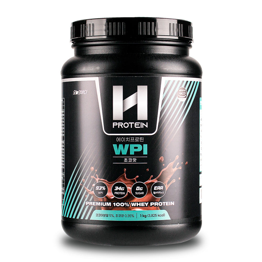 오늘의바디 에이치프로틴 프리미엄 단백질 쉐이크 WPI 초코맛, 1kg, 1개
