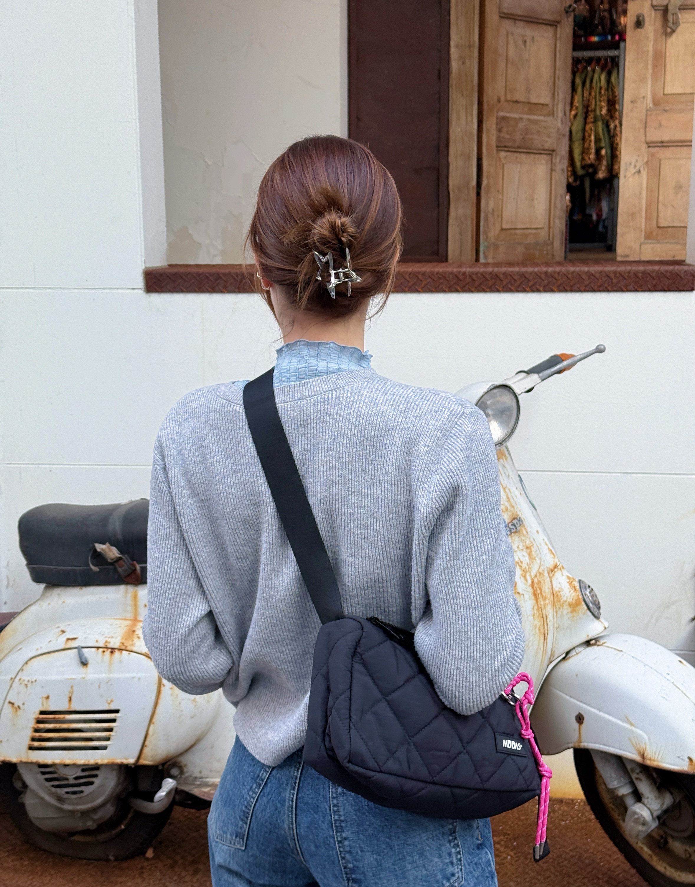 사각 퀼팅 여행용 크로스백 가벼운 보부상 유럽여행가방 핸드폰 패딩 크로스 나일론 미니백