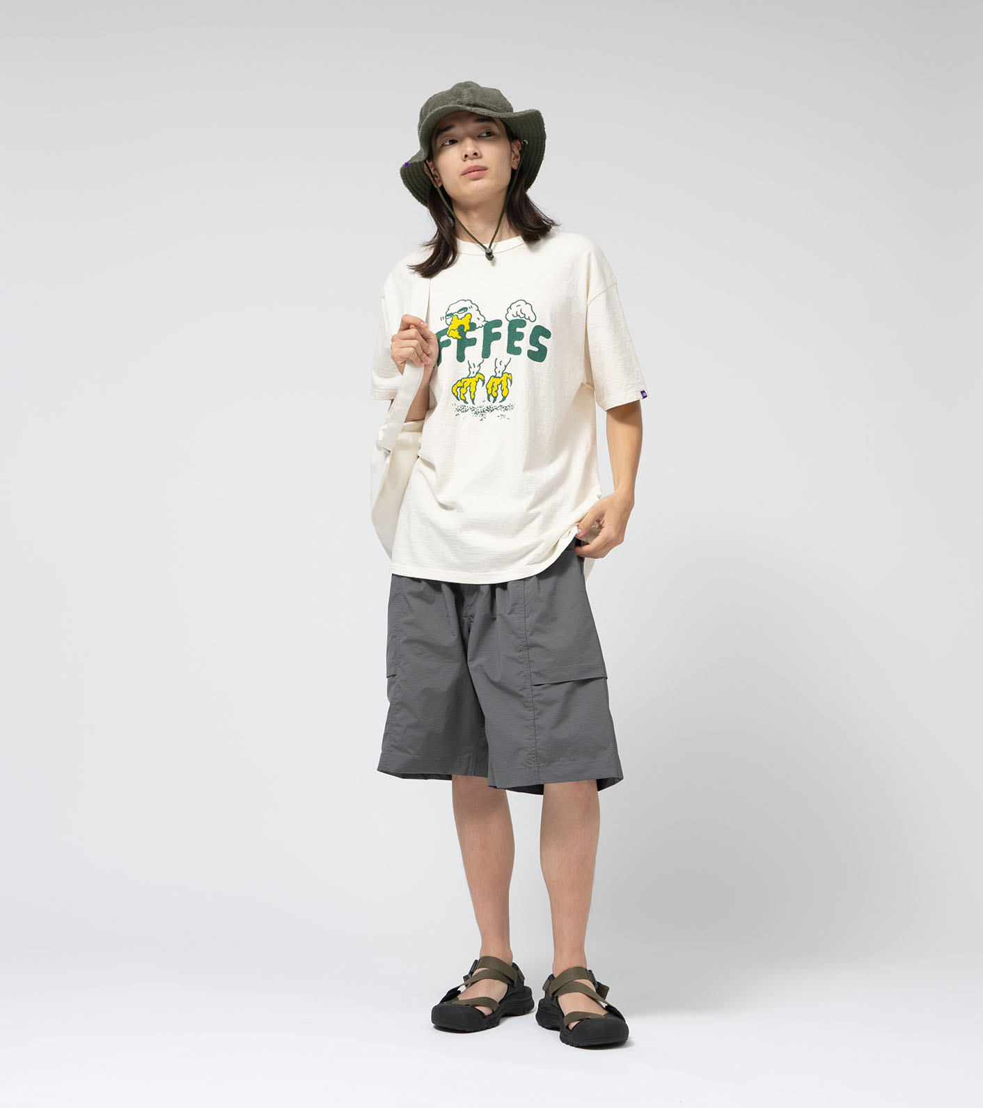 노스페이스퍼플라벨 반팔티 FFFES 그래픽 콤보 티 나나미카 25SS N25SI066 남녀공용 데일리 반팔티 프린트 로고 티셔츠 - 상세 이미지 2