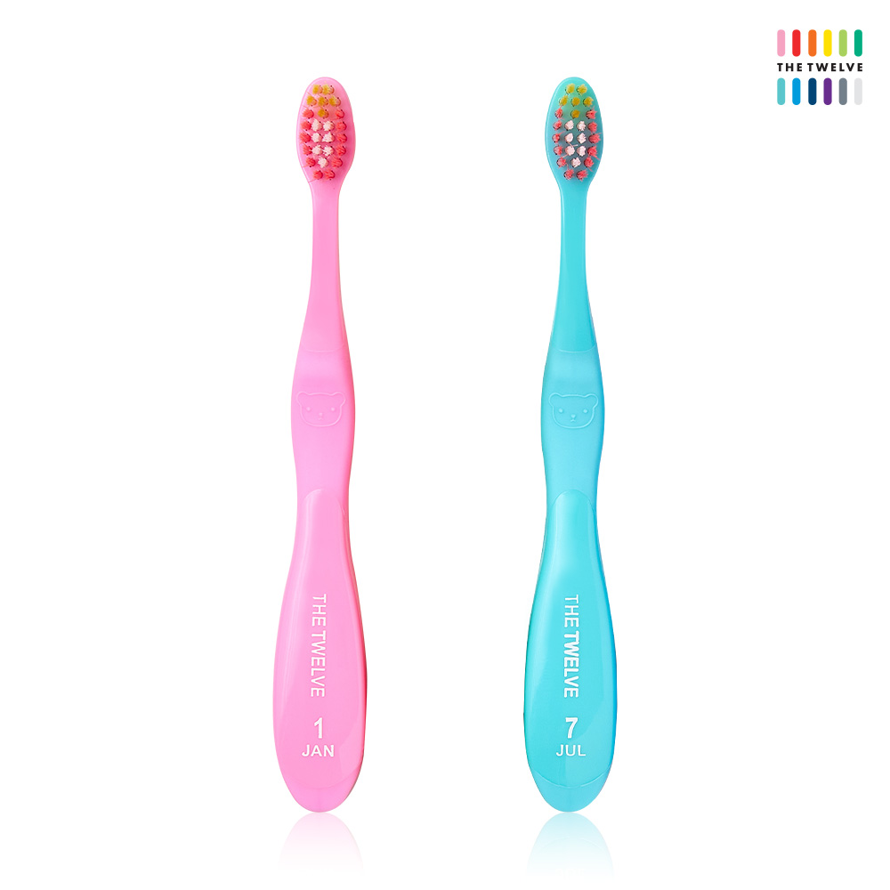 더트웰브 3단계 어린이 유아 칫솔 세트 체험팩 2P 유치원 어린이집 키즈 칫솔