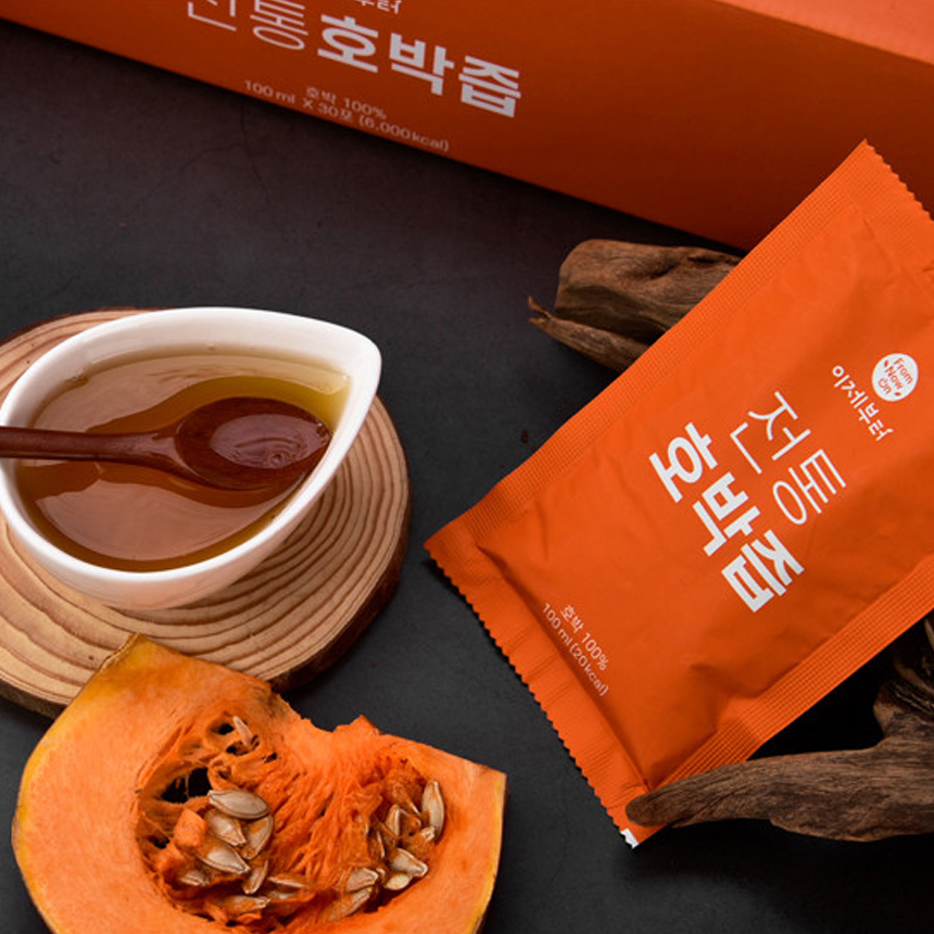 무설탕 순수 늙은 호박즙 100ml 30포 출산 붓기 다이어트 착즙 과채주스 - 상세 이미지 4