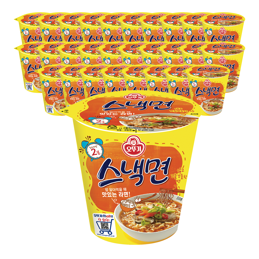 오뚜기 스낵면 컵라면 소컵 62g, 30개