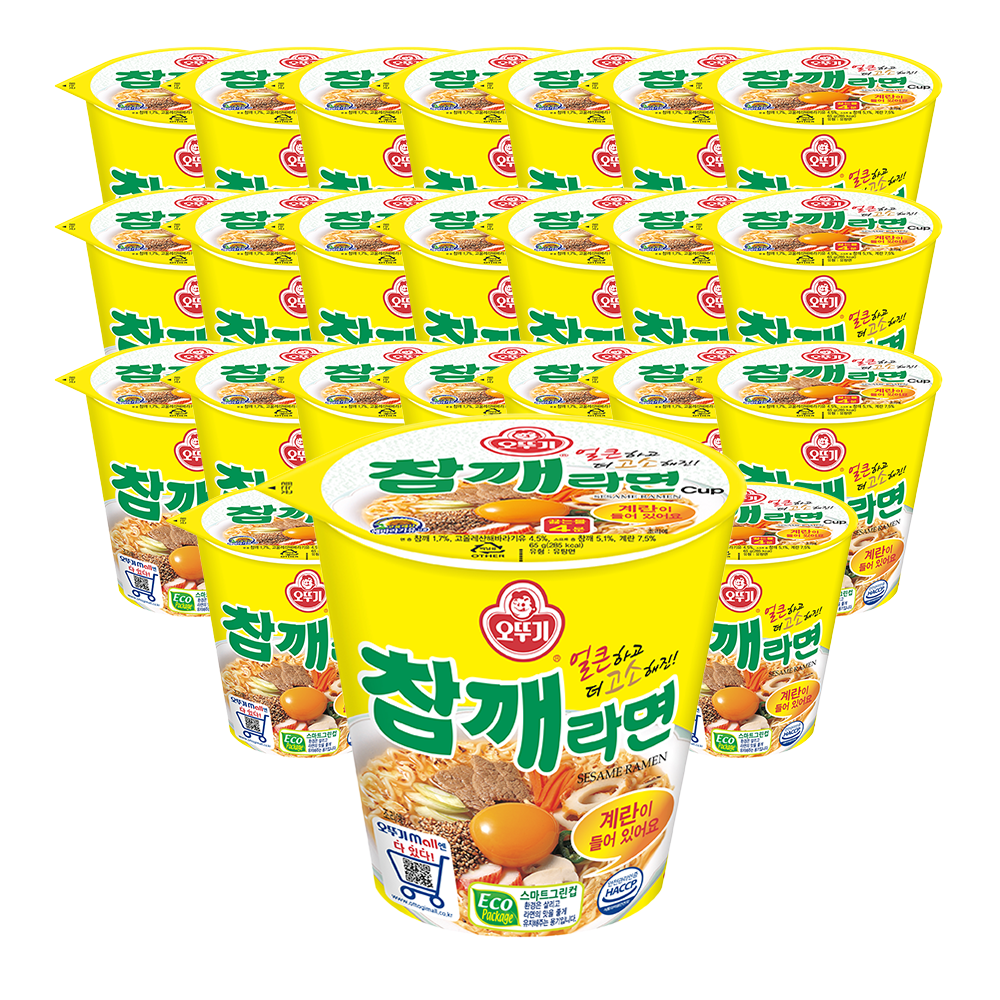 오뚜기 참깨라면 컵라면 소컵 65g, 24개