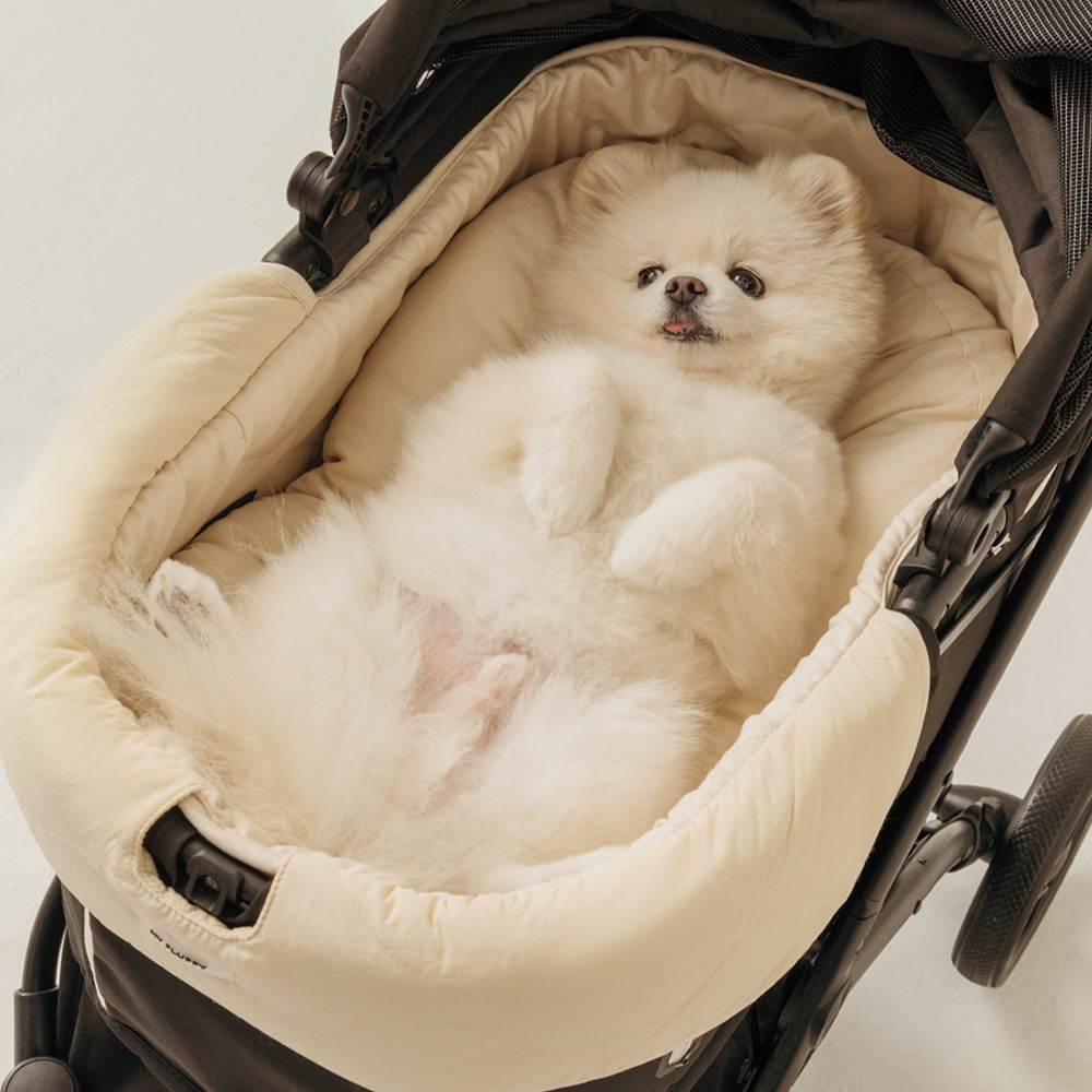 마이플러피 강아지유모차 가드 방석 쿠션 라이너 베개 캄포 바구니시트 26도쿠션 아이보리 S