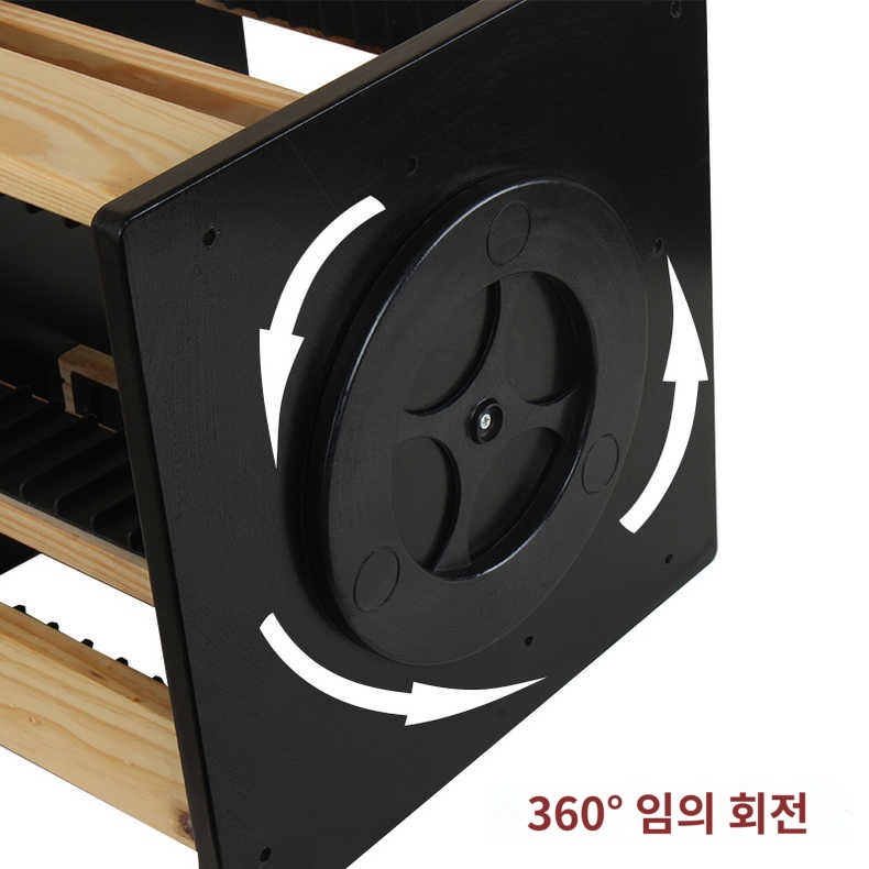 대형 수납 우드 선반 회전 정리함 케이스 꽂이 보관함 북유럽 - 상세 이미지 3