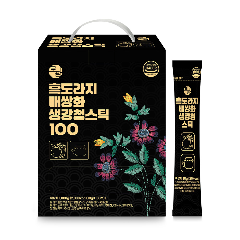 로팜 흑도라지 배 쌍화차 생강청 스틱 10g 100개입, 1개 - 상품 이미지