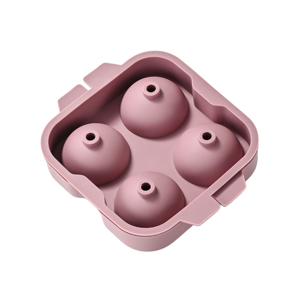 위스키 하이볼 원형 얼음틀 동그란 실리콘 얼음 트레이 아이스볼 메이커 핑크