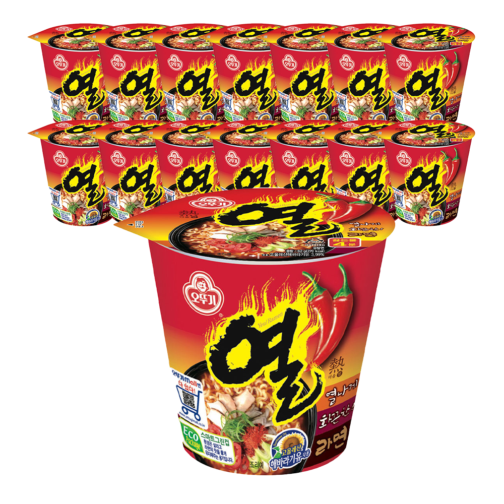 오뚜기 열라면 컵라면 소컵 62g, 15개
