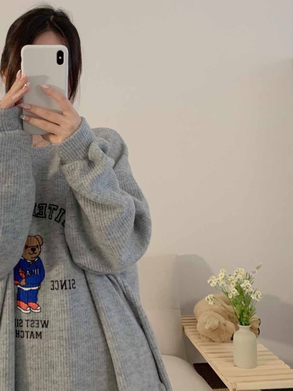 폭닥곰 롱 원피스 빅사이즈 잠옷 파자마 임산부 실내복 - 상세 이미지 4
