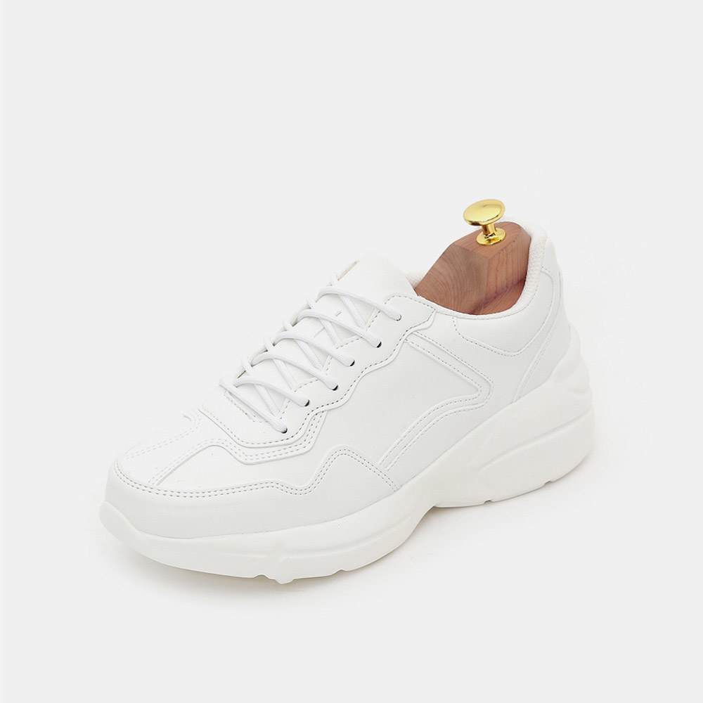 편한 키높이 8cm 스니커즈 올화이트 블랙 이미지 6