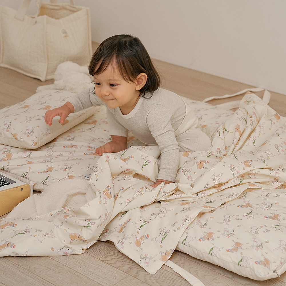 올포홈 누빔 사계절 어린이집 낮잠이불 두툼한 낮잠 패드 입소준비물 버니베어 건조기 사용