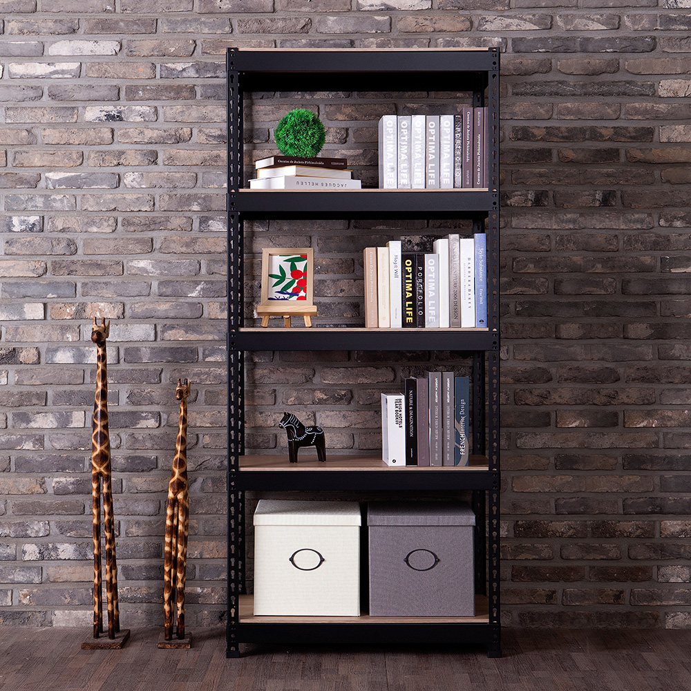 뮤트 5단 팬트리 문뒤 다용도실 무타공 시스템 선반 책 모듈 선반장 6003001500 - 상세 이미지 2