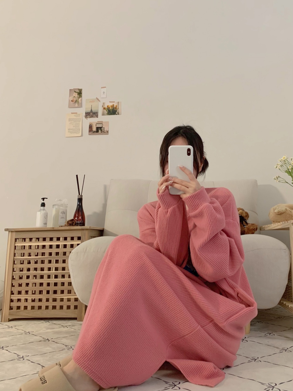 폭닥곰 롱 원피스 빅사이즈 잠옷 파자마 임산부 실내복 - 상세 이미지 2
