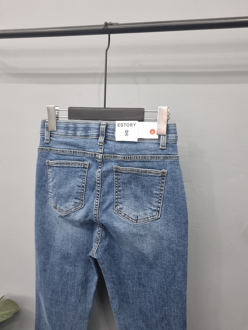 히든밴딩 데님 스판 슬림 일자 여성 청바지 S-XL 상세 이미지 11