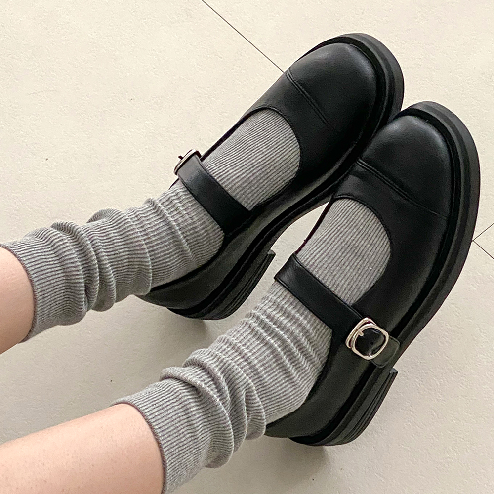 둥근코 메리제인 빅사이즈 발편한 통굽 발볼넓은 로퍼