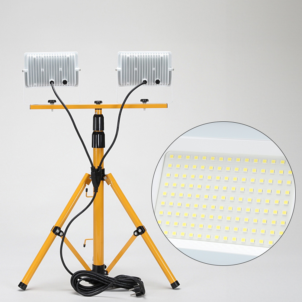 LED 투광등 세트 사각 투광등 접이식 삼각대 50W 2구 100W 투광기 - 상세 이미지 2