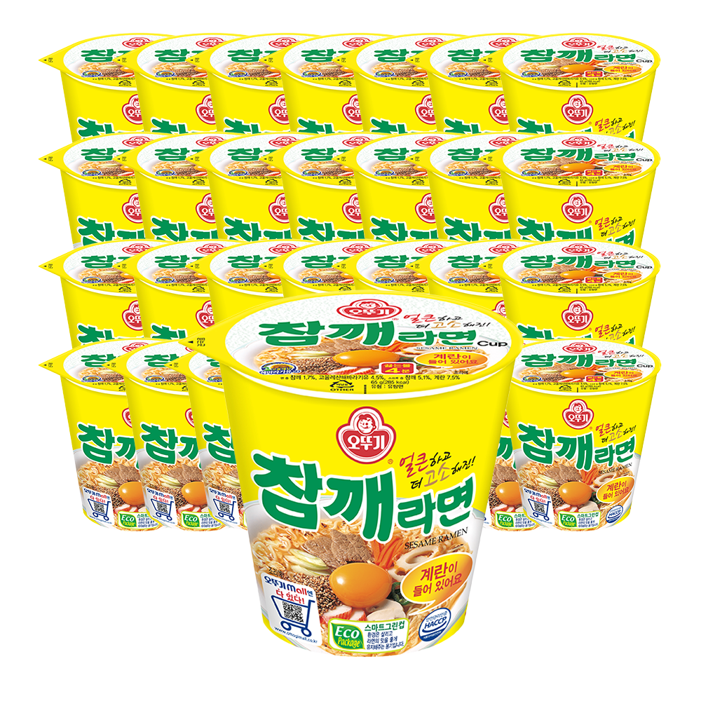 오뚜기 참깨라면 컵라면 소컵 65g, 30개