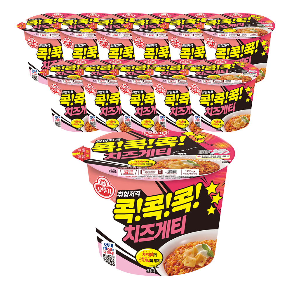 오뚜기 콕콕콕 치즈게티 큰컵라면 125g, 12개 - 상품 이미지