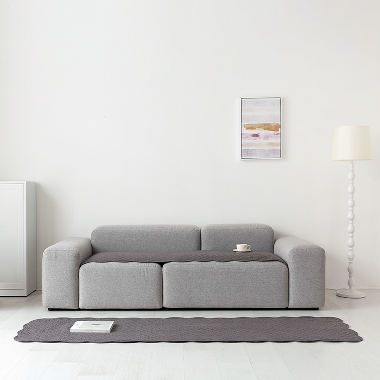 쿠르쿨 사계절 소파패드 65X180 웨이브/화이트 0996.5059, 3인용