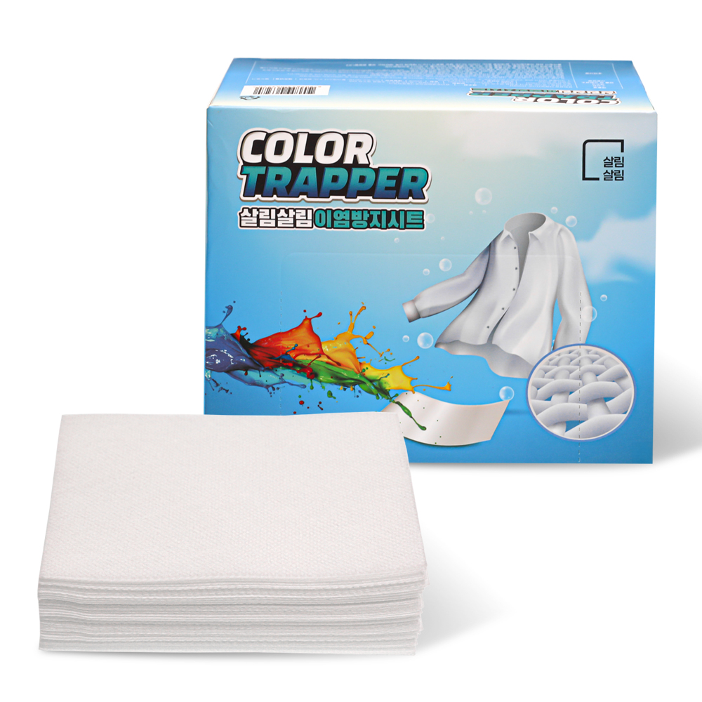 살림살림 이염성적 확인된 세탁파트너 무형광 이염방지시트 100매