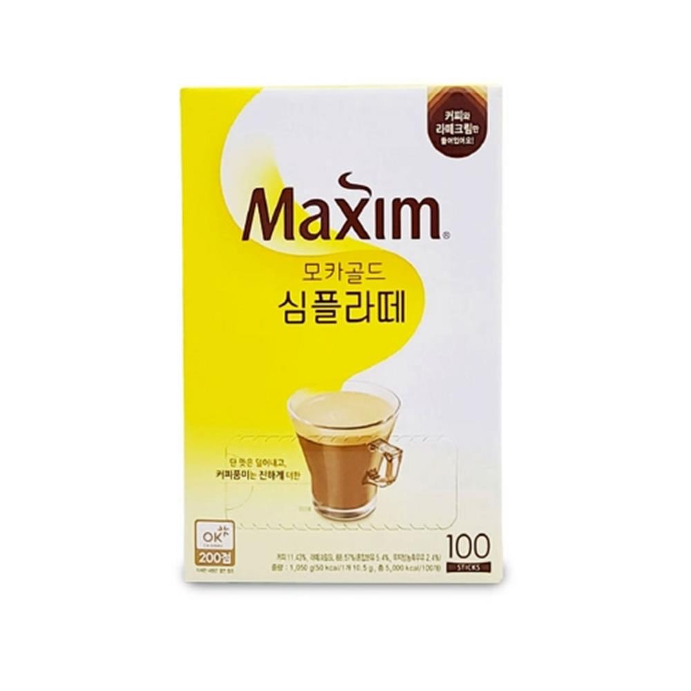믹스커피 맥심 모카골드 심플라떼 (100T) / 달달한커피 향긋한커피 회사용 : 엠엠에이마켓