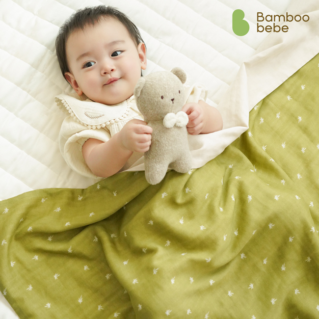 [밤부베베] 정글숲 촘촘 거즈블랭킷_리버시블