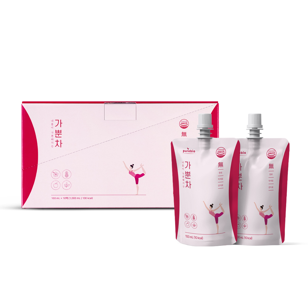 퓨어바이오 가뿐차 간편하게 붓기 좋은 차 카페인없는 히비스커스 노각나무 임산부 음료 100ml x 10팩 이미지 8