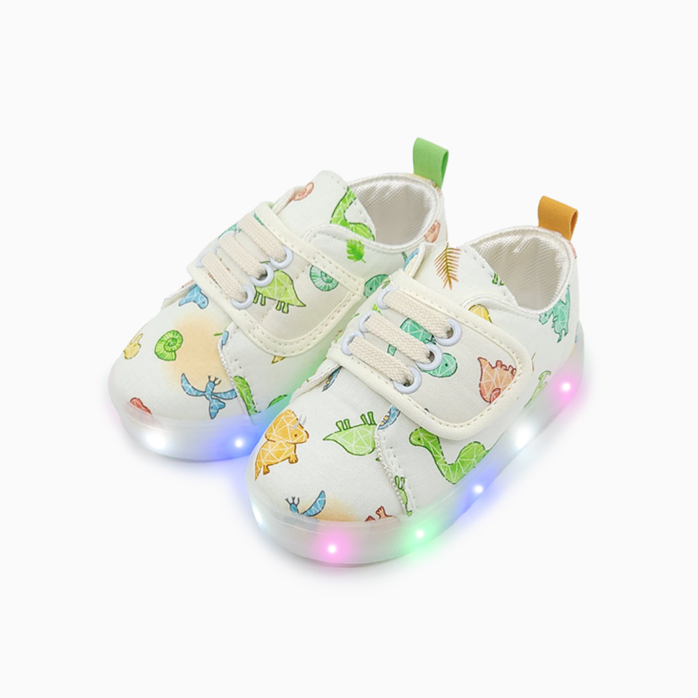 베이비솔 아기신발 유아 신발 키즈 운동화 여아 남아 LED 큐티사우르스 - 메인 이미지