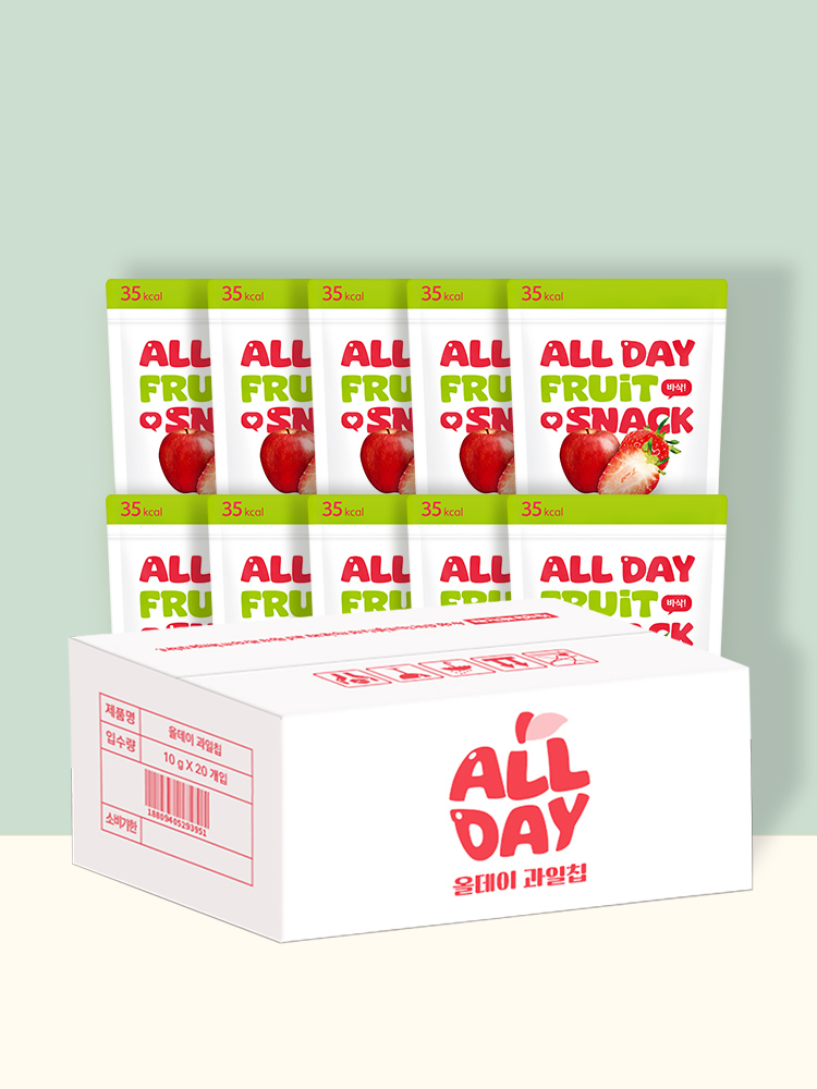 퓨어잇 올데이 동결건조 과일칩 사과딸기칩 20봉세트 과일100%