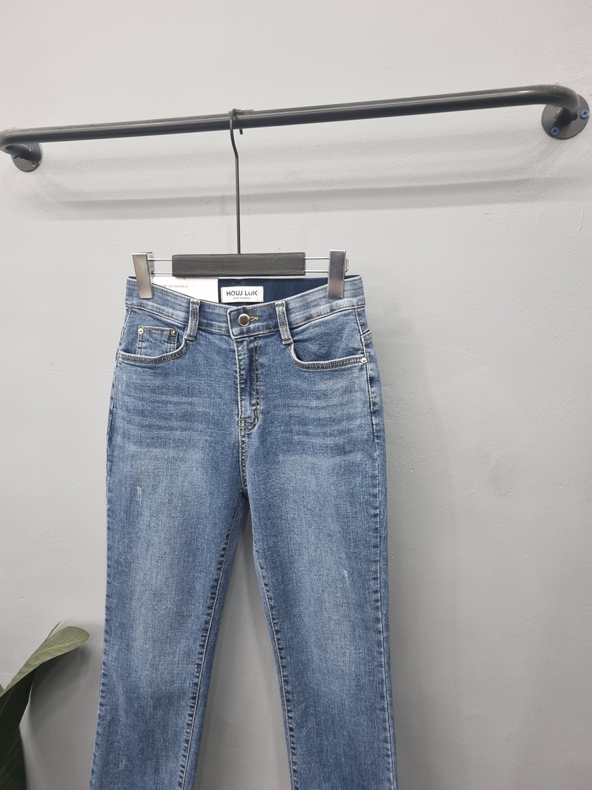 히든밴딩 데님 스판 슬림 일자 여성 청바지 S-XL 상세 이미지 8