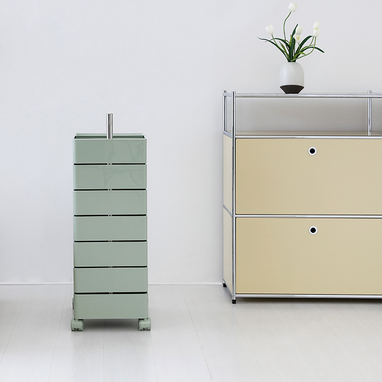 빙그리 회전서랍 트롤리 7단 그린 8208.2398