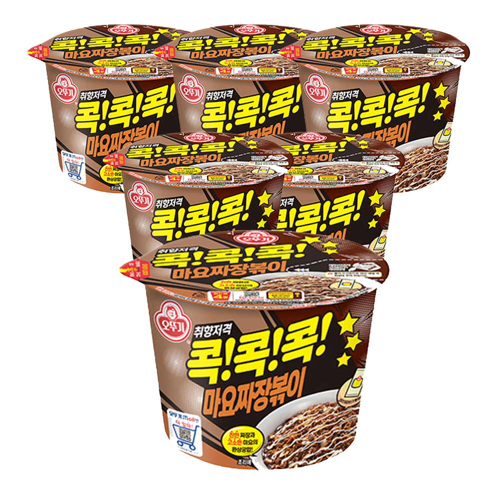 오뚜기 콕콕콕 마요짜장볶이 큰컵라면 130g, 6개