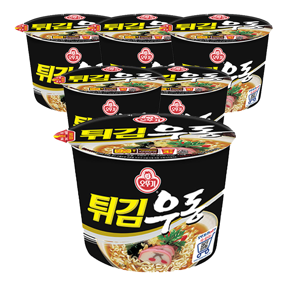오뚜기 튀김우동 큰컵라면 110g, 6개