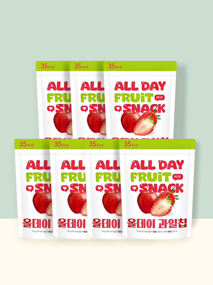 퓨어잇 올데이 동결건조 과일칩 사과딸기칩 7봉세트 과일100%